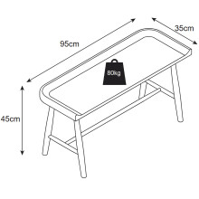 Sitzbank >BANTRY< in holzfarben, Eiche massiv geölt - 95x45x35cm (BxHxT)