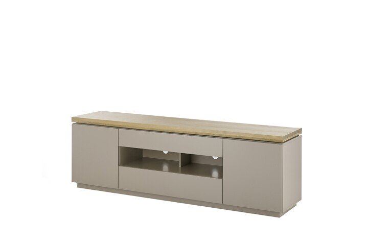 Lowboard >PALAMOS< in holzfarben/grau, HWP - 173x57x40cm (BxHxT)