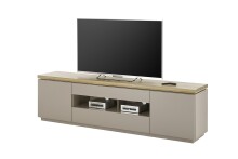 Lowboard >PALAMOS< in holzfarben/grau, HWP - 200x57x40cm (BxHxT)