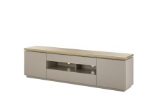 Lowboard >PALAMOS< in holzfarben/grau, HWP - 200x57x40cm (BxHxT)