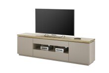 Lowboard >PALAMOS< in holzfarben/grau, HWP - 200x57x40cm (BxHxT)