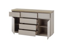Sideboard >PALAMOS< in holzfarben/grau, HWP - 150x86x40cm (BxHxT)