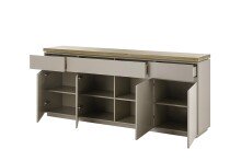 Sideboard >PALAMOS< in holzfarben/grau, HWP - 200x86x40cm (BxHxT)
