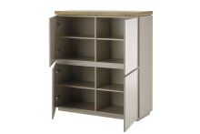 Kommode >PALAMOS< in holzfarben/grau, HWP - 113x123x40cm (BxHxT)