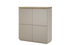 Kommode >PALAMOS< in holzfarben/grau, HWP - 113x123x40cm (BxHxT)