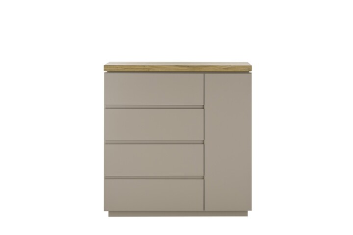 Kommode >PALAMOS< in holzfarben/grau, HWP - 100x104x40cm (BxHxT)