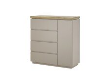 Kommode >PALAMOS< in holzfarben/grau, HWP - 100x104x40cm (BxHxT)