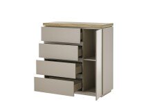 Kommode >PALAMOS< in holzfarben/grau, HWP - 100x104x40cm (BxHxT)