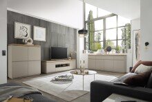 Kommode >PALAMOS< in holzfarben/grau, HWP - 100x104x40cm (BxHxT)