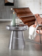 Beistelltisch >7/210< in Grau, Glas - 39x40cm (HxD)