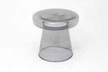Beistelltisch >7/210< in Grau, Glas - 39x40cm (HxD)