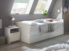 SALIAS Nachttisch in Weiß - Moderner Nachtschrank mit Schublade und offenem Ablagefach - 40 x 54 x 42 cm (B/H/T)