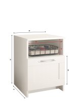 SALIAS Nachttisch in Weiß - Moderner Nachtschrank mit Schublade und offenem Ablagefach - 40 x 54 x 42 cm (B/H/T)