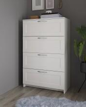 SALIAS Schubladenkommode in Weiß - Kommode mit Schubladen und viel Stauraum - 79 x 124 x 42 cm (B/H/T)