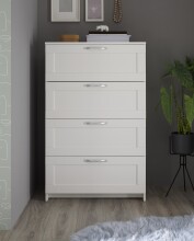 SALIAS Schubladenkommode in Weiß - Kommode mit Schubladen und viel Stauraum - 79 x 124 x 42 cm (B/H/T)