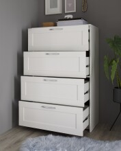 SALIAS Schubladenkommode in Weiß - Kommode mit Schubladen und viel Stauraum - 79 x 124 x 42 cm (B/H/T)