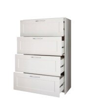 SALIAS Schubladenkommode in Weiß - Kommode mit Schubladen und viel Stauraum - 79 x 124 x 42 cm (B/H/T)