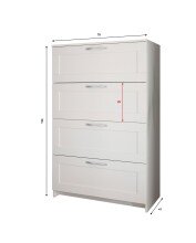 SALIAS Schubladenkommode in Weiß - Kommode mit Schubladen und viel Stauraum - 79 x 124 x 42 cm (B/H/T)