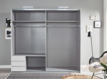 Schlafzimmer-Set >Seattle< in Weiß - 228x213x65cm (BxHxT)