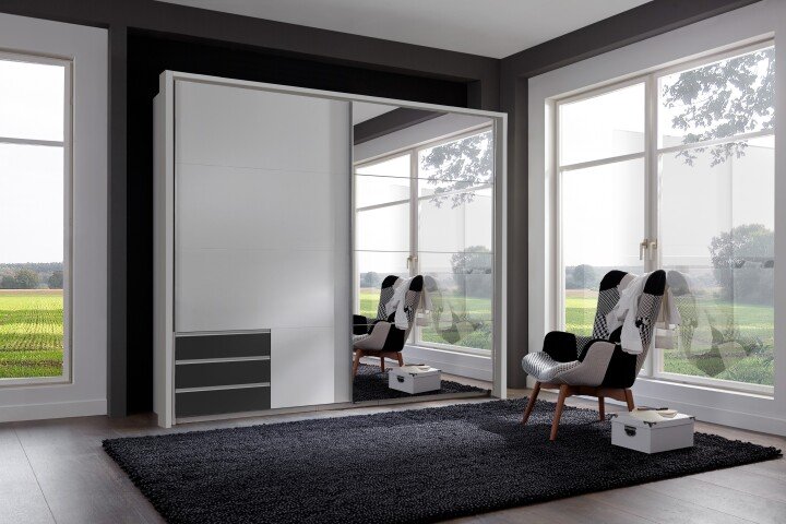 Schlafzimmer-Set >Seattle< in Weiß - 228x213x65cm (BxHxT)