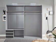 Schlafzimmer-Set >Seattle< in Weiß - 228x213x65cm (BxHxT)