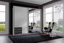 Schlafzimmer-Set >Seattle< in Weiß - 228x213x65cm (BxHxT)