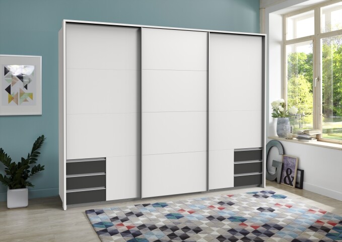 Kleiderschrank-Set >Seattle< in Weiß - 273x213x65cm (BxHxT)