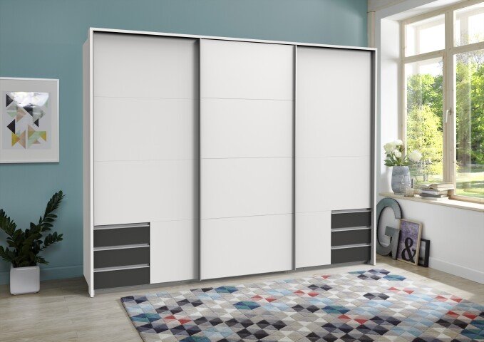 Schlafzimmer-Set >Seattle< in Weiß - 273x213x65cm (BxHxT)