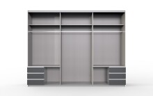 Schlafzimmer-Set >Seattle< in Weiß - 273x213x65cm (BxHxT)