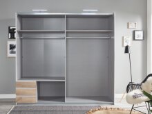 Schlafzimmer-Set >Seattle< in Plankeneiche-Nachbildung - 228x213x65cm (BxHxT)