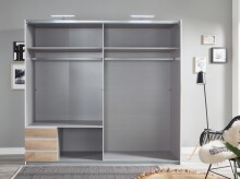 Schlafzimmer-Set >Seattle< in Plankeneiche-Nachbildung - 228x213x65cm (BxHxT)