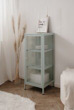 Vitrine >Milton< in mintgrün, Stahl - 40x101,5x40cm (BxHxT)