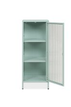Vitrine >Milton< in mintgrün, Stahl - 40x101,5x40cm (BxHxT)