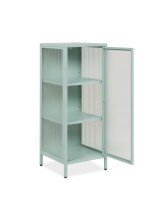 Vitrine >Milton< in mintgrün, Stahl - 40x101,5x40cm (BxHxT)