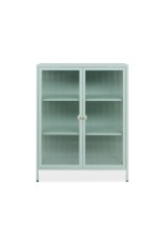 Vitrine >Milton< in mintgrün, Stahl - 80x101,5x40cm (BxHxT)
