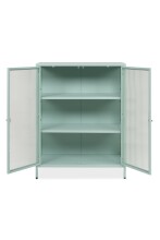 Vitrine >Milton< in mintgrün, Stahl - 80x101,5x40cm (BxHxT)