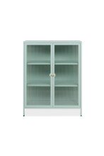 Vitrine >Milton< in mintgrün, Stahl - 80x101,5x40cm (BxHxT)