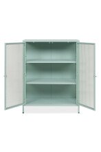 Vitrine >Milton< in mintgrün, Stahl - 80x101,5x40cm (BxHxT)