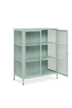 Vitrine >Milton< in mintgrün, Stahl - 80x101,5x40cm (BxHxT)