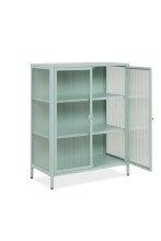 Vitrine >Milton< in mintgrün, Stahl - 80x101,5x40cm (BxHxT)
