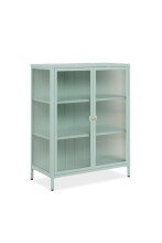 Vitrine >Milton< in mintgrün, Stahl - 80x101,5x40cm (BxHxT)