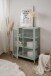 Vitrine >Milton< in mintgrün, Stahl - 80x101,5x40cm (BxHxT)