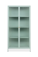 Vitrine >Milton< in mintgrün, Stahl - 80x160x40cm (BxHxT)