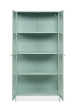 Vitrine >Milton< in mintgrün, Stahl - 80x160x40cm (BxHxT)