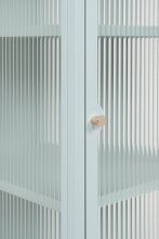 Vitrine >Milton< in mintgrün, Stahl - 80x160x40cm (BxHxT)