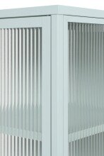 Vitrine >Milton< in mintgrün, Stahl - 80x160x40cm (BxHxT)