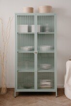 Vitrine >Milton< in mintgrün, Stahl -...