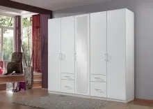Drehtürenschrank >Freiburg< in WEISS -...