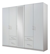 Drehtürenschrank >Freiburg< in WEISS - 225x208x58cm (BxHxT)