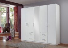 Drehtürenschrank >Freiburg< in WEISS -...